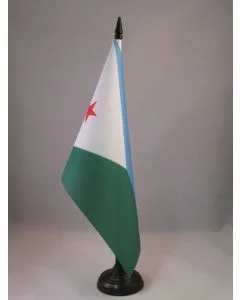 DRAPEAU DE TABLE DJIBOUTI 21x14cm - PETIT DRAPEAUX DE BUREAU DJIBOUTIEN 14 x 21 cm