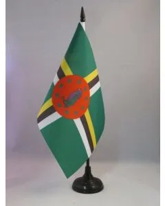DRAPEAU DE TABLE DOMINIQUE 21x14cm - PETIT DRAPEAUX DE BUREAU DOMINIQUAIS 14 x 21 cm