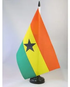 DRAPEAU DE TABLE GHANA 21x14cm - PETIT DRAPEAUX DE BUREAU GHANÉEN  14 x 21 cm