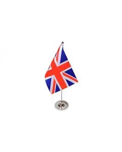 DRAPEAU DE TABLE prestige ROYAUME-UNI 22x15cm en SATIN - GRAND DRAPEAUX DE BUREAU ANGLAIS - UK - GRANDE BRETAGNE 15 x 22 cm