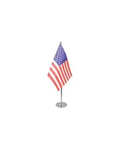 DRAPEAU DE TABLE prestige ETATS-UNIS 22x15cm en SATIN - GRAND DRAPEAUX DE BUREAU AMÉRICAIN - USA 15 x 22 cm