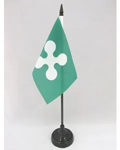 DRAPEAU DE TABLE LOMBARDIE 15x10cm - PETIT DRAPEAUX DE BUREAU LOMBARD - LOMBARDIA - ITALIE 10 x 15 cm