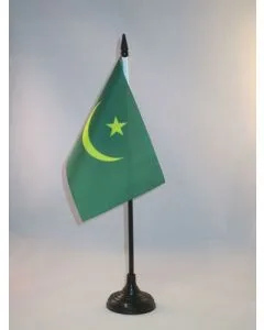 DRAPEAU DE TABLE MAURITANIE 15x10cm - PETIT DRAPEAUX DE BUREAU MAURITANIEN 10 x 15 cm