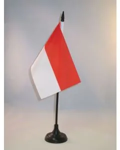 DRAPEAU DE TABLE MONACO 15x10cm - PETIT DRAPEAUX DE BUREAU MONÉGASQUE 10 x 15 cm