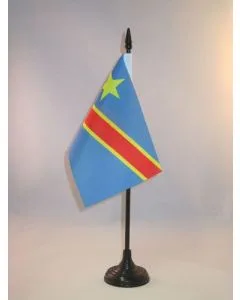 DRAPEAU DE TABLE RÉPUBLIQUE DÉMOCRATIQUE DU CONGO 15x10cm - PETIT DRAPEAUX DE BUREAU CONGOLAIS 10 x 15 cm