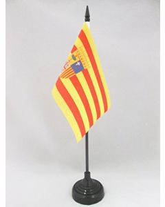 DRAPEAU DE TABLE ARAGON 15x10cm - PETIT DRAPEAUX DE BUREAU ARAGONAIS - ARAGON - ESPAGNE 10 x 15 cm