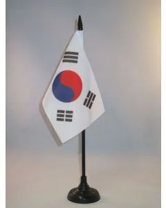 DRAPEAU DE TABLE CORÉE DU SUD 15x10cm - PETIT DRAPEAUX DE BUREAU CORÉEN 10 x 15 cm