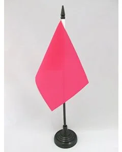 DRAPEAU DE TABLE UNICOLORE CERISE 15x10cm - PETIT DRAPEAUX DE BUREAU DE COULEUR ROUGE CERISE 10 x 15 cm