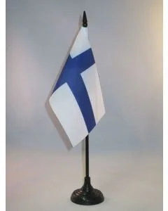 DRAPEAU DE TABLE FINLANDE 15x10cm - PETIT DRAPEAUX DE BUREAU FINLANDAIS 10 x 15 cm