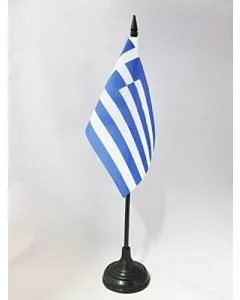 DRAPEAU DE TABLE GRÈCE 15x10cm - PETIT DRAPEAUX DE BUREAU GREC 10 x 15 cm