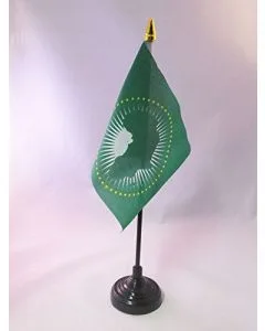 DRAPEAU DE TABLE UNION AFRICAINE 15x10cm - PETIT DRAPEAUX DE BUREAU AFRICAIN 10 x 15 cm pointe dorée