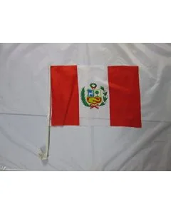 Drapeau de voiture PÉROU 45x30cm - Carflag PÉRUVIEN 30 x 45 cm
