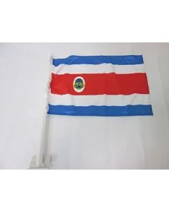 Drapeau de voiture COSTA RICA 45x30cm en maille bloquée - Carflag COSTARICAIN 30 x 45 cm