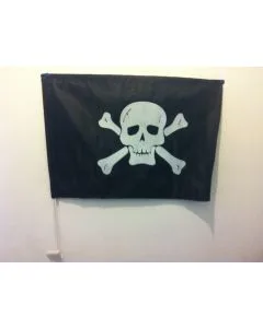 Drapeau de voiture PIRATE TÊTE DE MORT 45x30cm - Carflag CORSAIRE 30 x 45 cm