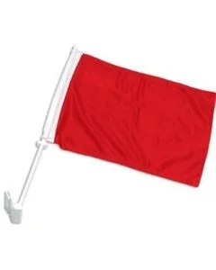 Drapeau de voiture UNICOLORE ROUGE 45x30cm - Carflag DE COULEUR ROUGE 30 x 45 cm