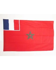 DRAPEAU PROTECTORAT FRANÍ?AIS AU MAROC 1912-1956 90x60cm - DRAPEAU DU MAROC FRANÍ?AIS 60 x 90 cm Fourreau pour hampe
