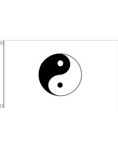 DRAPEAU YIN ET YANG BLANC 90x60cm - DRAPEAU CHINOIS - CHINE 60 x 90 cm - DRAPEAUX