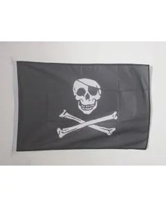 PAVILLON NAUTIQUE PIRATE TÍ?TE DE MORT 45x30cm - DRAPEAU DE BATEAU CORSAIRE 30 x 45 cm