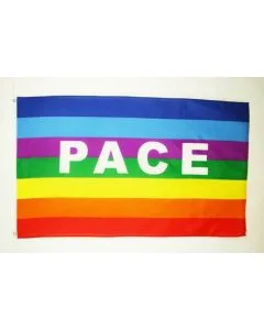 DRAPEAU PAIX 150x90cm - DRAPEAU ARC-EN-CIEL - PEACE RAINBOW 90 x 150 cm Polyester léger