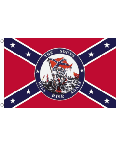 DRAPEAU SUDISTE THE SOUTH WILL RISE AGAIN 150x90cm - DRAPEAU REBEL - USA CONFÉDÉRÉ 90 x 150 cm Polyester léger