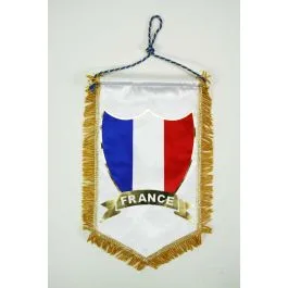 Fanion Voiture France + écusson Bleu Blanc Rouge – Accessoire Rétroviseur, Sac Ou Veste – Discret, Sobre – Idée Cadeau