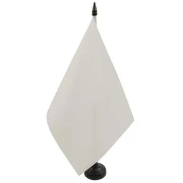 DRAPEAU DE TABLE UNICOLORE BLANC 21x14cm - PETIT DRAPEAUX DE BUREAU DE COULEUR BLANCHE 14 x 21 cm