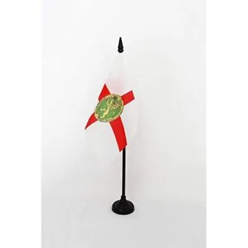 DRAPEAU DE TABLE AURIGNY 15x10cm - PETIT DRAPEAUX DE BUREAU ÎLE ANGLO-NORMANDE DE ALDERNEY 10 x 15 cm