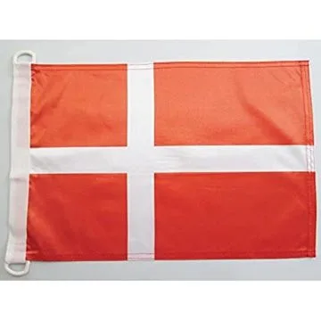 PAVILLON NAUTIQUE DANEMARK 45x30cm - DRAPEAU DE BATEAU DANOIS 30 x 45 cm