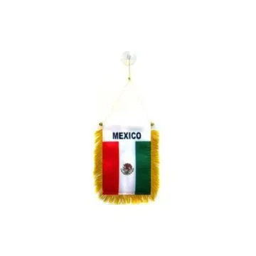 FANION MEXIQUE 15x10cm - Mini drapeau MEXICAIN 10 x 15 cm spécial voiture - Bannière