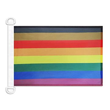 Pavillon nautique LGBT Arc-en-ciel Plus de couleurs plus de fierté 45x30 cm Anneaux Plastiques