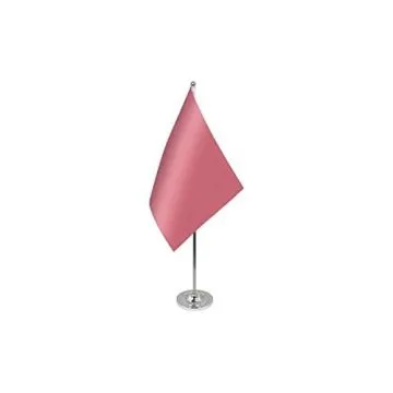 DRAPEAU DE TABLE prestige UNICOLORE ROSE 22x15cm en SATIN - GRAND DRAPEAUX DE BUREAU DE COULEUR ROSE 15 x 22 cm