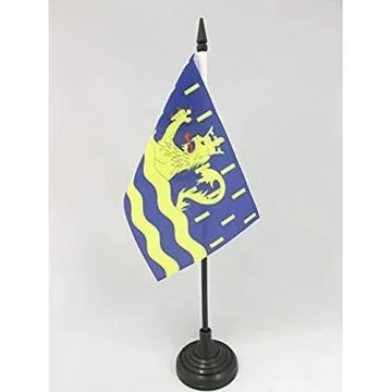 DRAPEAU DE TABLE DOUBS 15x10cm - PETIT DRAPEAUX DE BUREAU DÉPARTEMENT DOUBISTE 10 x 15 cm