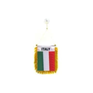 FANION ITALIE 15x10cm - Mini drapeau ITALIEN 10 x 15 cm spécial voiture - Bannière