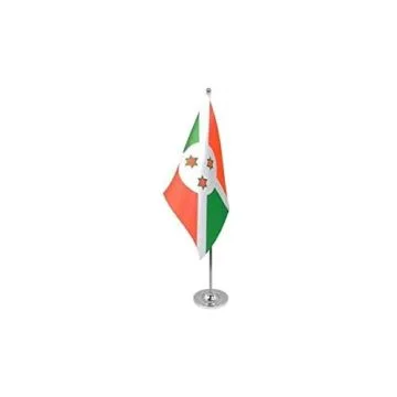 DRAPEAU DE TABLE prestige BURUNDI 22x15cm en SATIN - GRAND DRAPEAUX DE BUREAU BURUNDAIS 15 x 22 cm