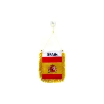 FANION ESPAGNE 15x10cm - Mini drapeau ESPAGNOL 10 x 15 cm spécial voiture - Bannière