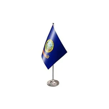 DRAPEAU DE TABLE prestige IDAHO 22x15cm en SATIN - GRAND DRAPEAUX DE BUREAU ETAT AMÉRICAIN - USA - ETATS-UNIS 15 x 22 cm