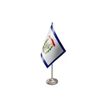 DRAPEAU DE TABLE prestige VIRGINIE OCCIDENTALE 22x15cm en SATIN - GRAND DRAPEAUX DE BUREAU ETAT AMÉRICAIN - USA - ETATS-UNIS 15 x 22 cm