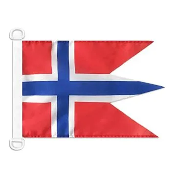 Pavillon nautique Pavillon de guerre Norvège 45x30 cm Anneaux Plastiques