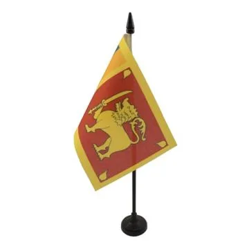 DRAPEAU DE TABLE SRI LANKA 15x10cm - PETIT DRAPEAUX DE BUREAU SRI LANKAIS 10 x 15 cm