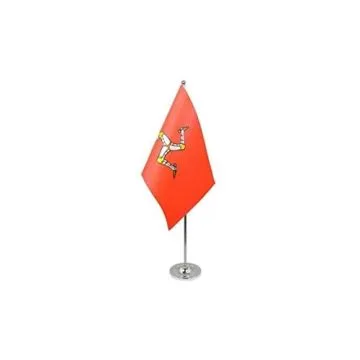 DRAPEAU DE TABLE prestige ILE DE MAN 22x15cm en SATIN - GRAND DRAPEAUX DE BUREAU ANGLAIS 15 x 22 cm