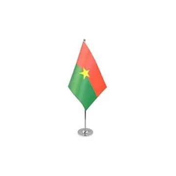 DRAPEAU DE TABLE prestige BURKINA FASO 22x15cm en SATIN - GRAND DRAPEAUX DE BUREAU BURKINABAIS 15 x 22 cm