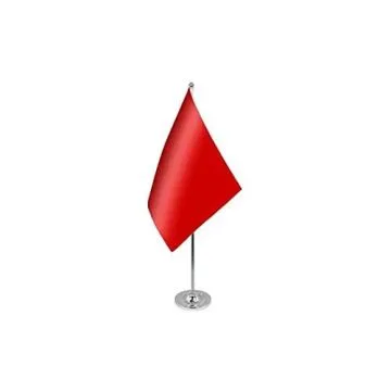DRAPEAU DE TABLE prestige UNICOLORE ROUGE 22x15cm en SATIN - GRAND DRAPEAUX DE BUREAU DE COULEUR ROUGE 15 x 22 cm