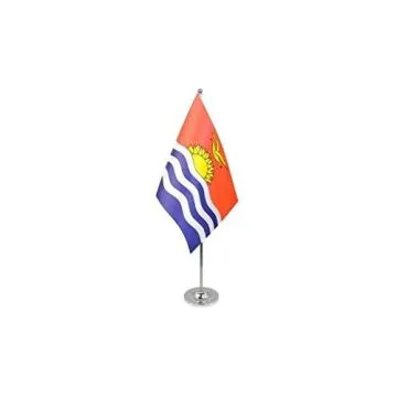 DRAPEAU DE TABLE prestige KIRIBATI 22x15cm en SATIN - GRAND DRAPEAUX DE BUREAU KIRIBATIEN 15 x 22 cm