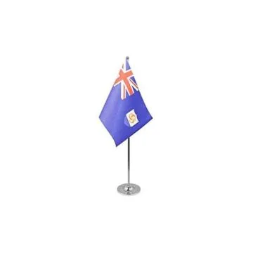 DRAPEAU DE TABLE prestige ANGUILLA 22x15cm en SATIN - GRAND DRAPEAUX DE BUREAU ANGUILLAIS 15 x 22 cm