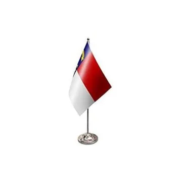 DRAPEAU DE TABLE prestige CAROLINE DU NORD 22x15cm en SATIN - GRAND DRAPEAUX DE BUREAU ETAT AMÉRICAIN - USA - ETATS-UNIS 15 x 22 cm