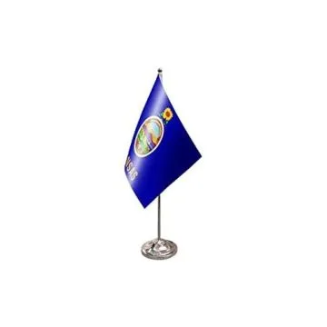 DRAPEAU DE TABLE prestige KANSAS 22x15cm en SATIN - GRAND DRAPEAUX DE BUREAU ETAT AMÉRICAIN - USA - ETATS-UNIS 15 x 22 cm