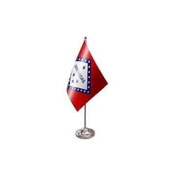 DRAPEAU DE TABLE prestige ARKANSAS 22x15cm en SATIN - GRAND DRAPEAUX DE BUREAU ETAT AMÉRICAIN - USA - ETATS-UNIS 15 x 22 cm