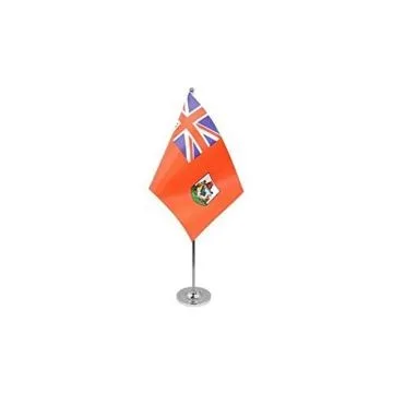 DRAPEAU DE TABLE prestige BERMUDES 22x15cm en SATIN - GRAND DRAPEAUX DE BUREAU DES BERMUDES 15 x 22 cm