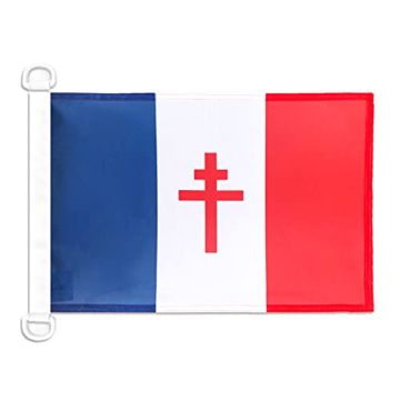 Pavillon nautique France libre 1940-1944 45x30 cm Anneaux Plastiques