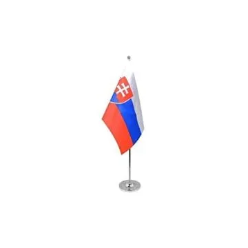 DRAPEAU DE TABLE prestige SLOVAQUIE 22x15cm en SATIN - GRAND DRAPEAUX DE BUREAU SLOVAQUE 15 x 22 cm